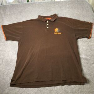 Vintage 90s NFL Men's Cleveland Browns Polo Brown Size XXL‎